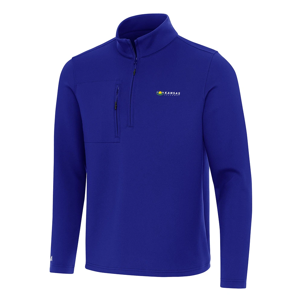 Men's Antigua Royal Kansas Speedway Insider Quarter-Zip Pullover Top