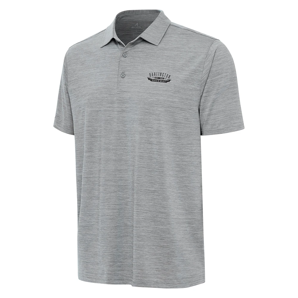 Men's Antigua Heather Gray Darlington Raceway Layout Polo