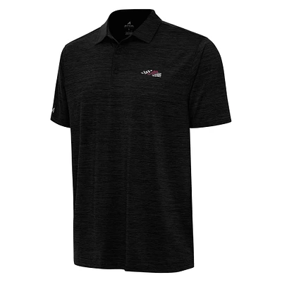 Men's Antigua Heather Black Joe Gibbs Racing Layout Polo