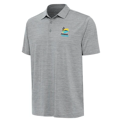 Men's Antigua Heather Gray Phoenix Raceway Layout Polo
