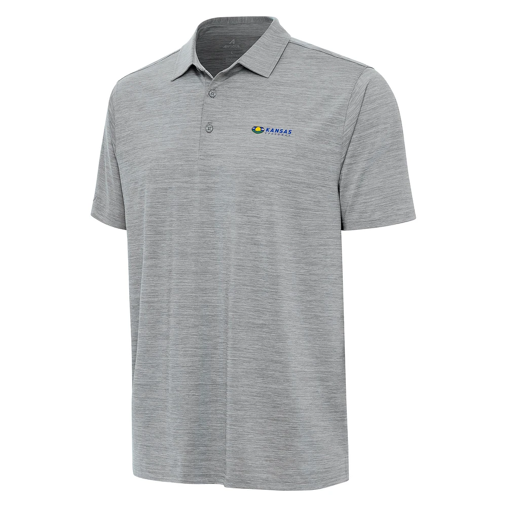 Men's Antigua Heather Gray Kansas Speedway Layout Polo