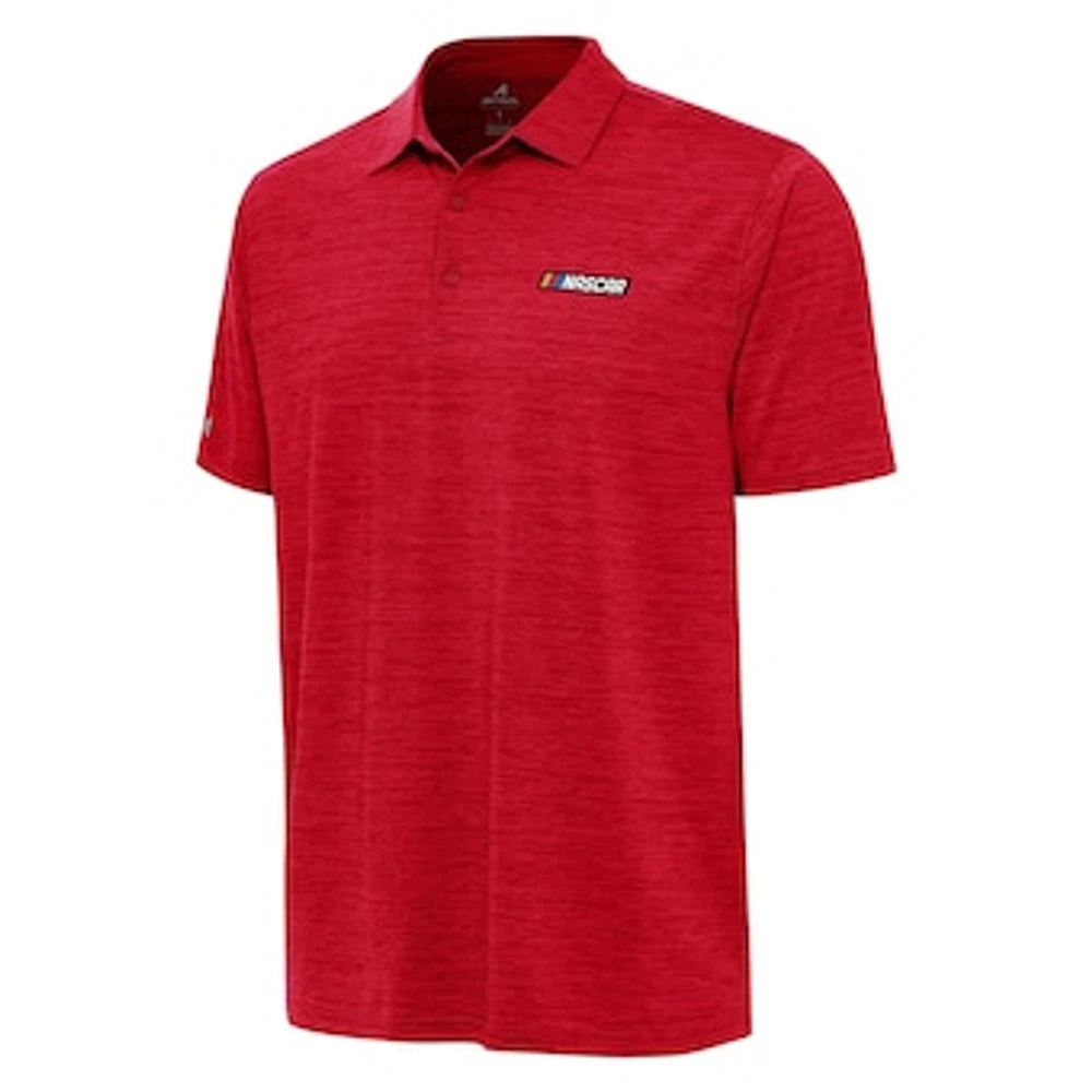 Men's Antigua Heather Red NASCAR Merchandise Layout Polo