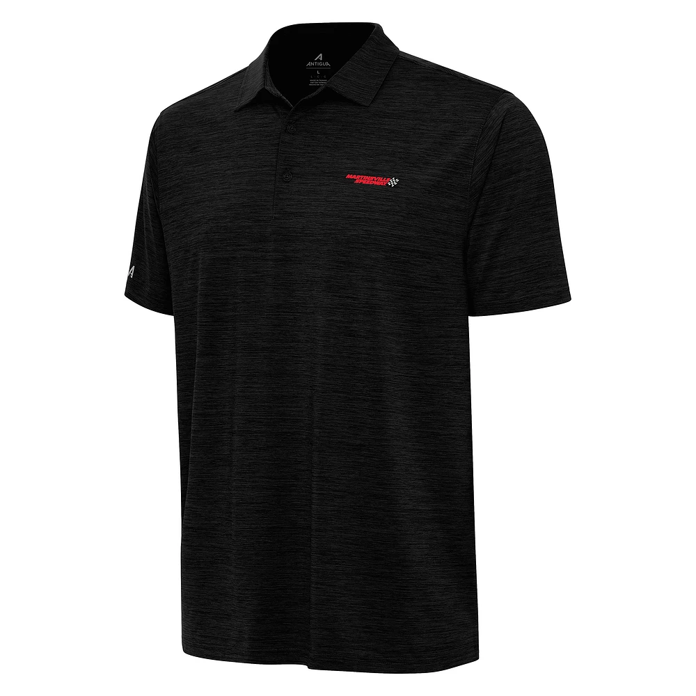 Men's Antigua Heather Black Martinsville Speedway Layout Polo