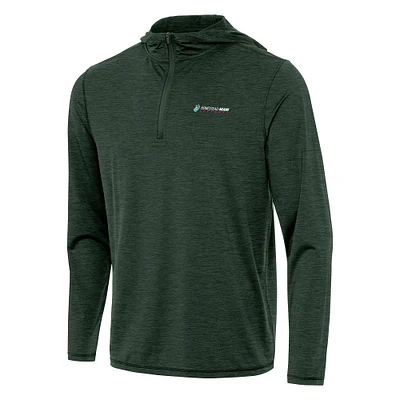 Men's Antigua Hunter Green Homestead-Miami Speedway Tidy Quarter-Zip Pullover Hoodie