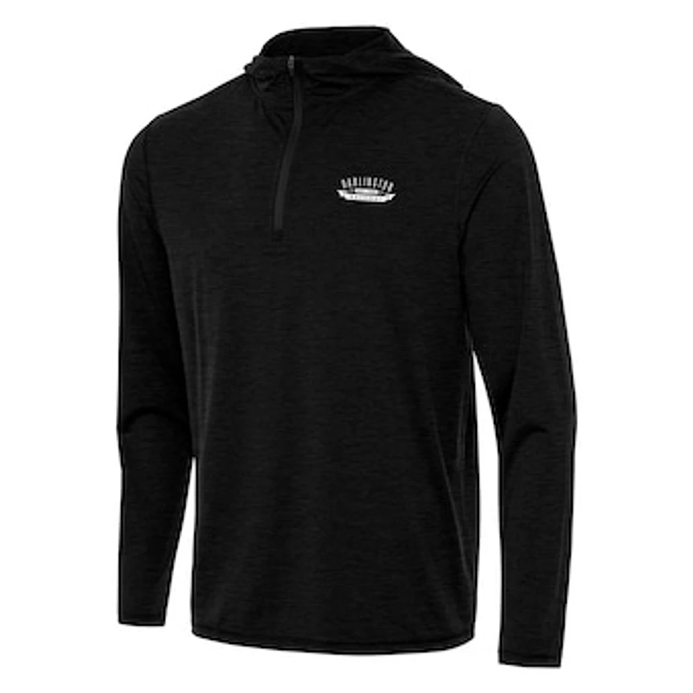 Men's Antigua Heather Darlington Raceway Tidy Quarter-Zip Pullover Hoodie