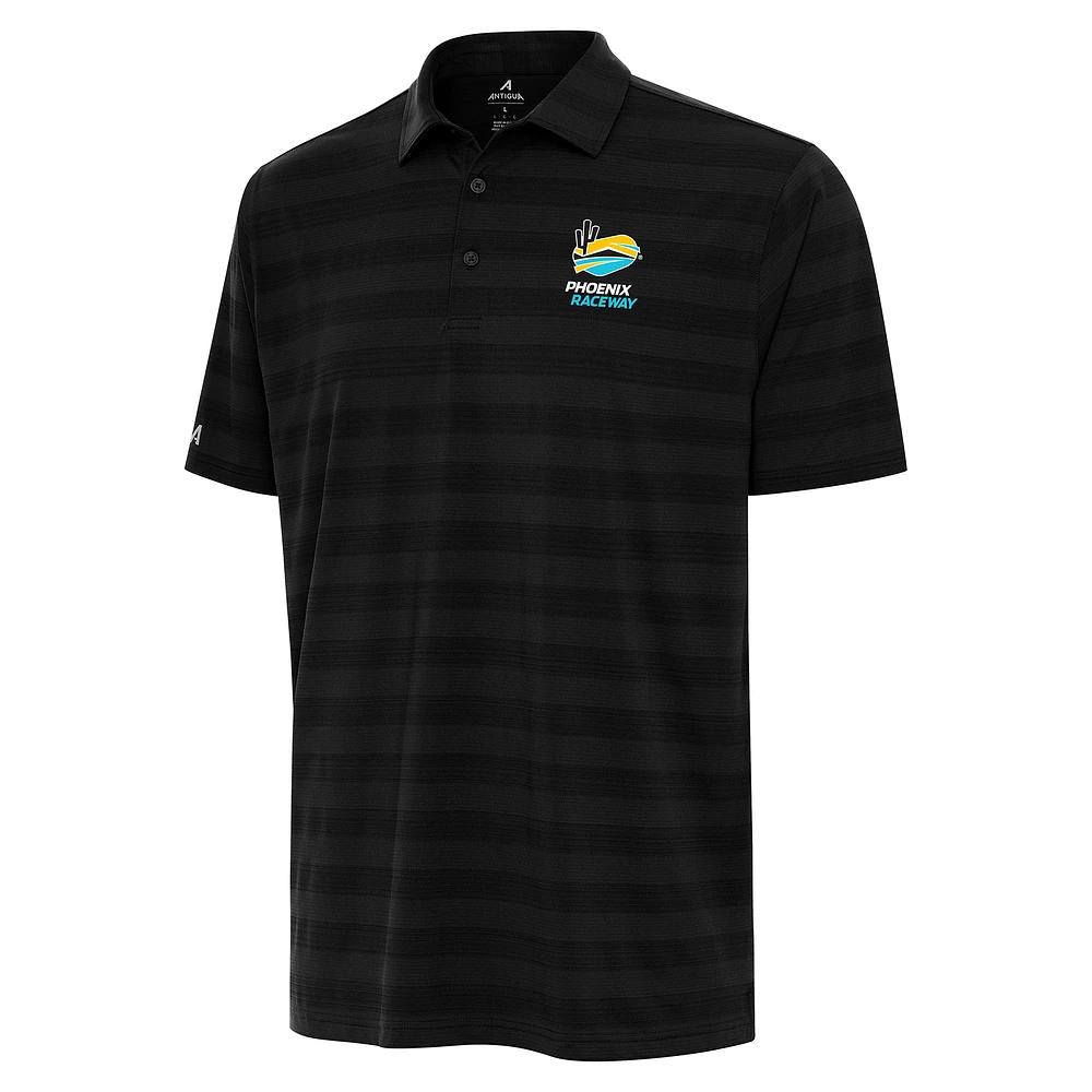 Men's Antigua Black Phoenix Raceway Tunnel Polo
