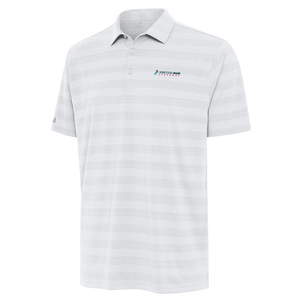 Men's Antigua White Homestead-Miami Speedway Tunnel Polo