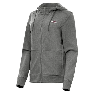 Women's Antigua Heather Joe Gibbs Racing Seeker Full-Zip Hoodie Jacket