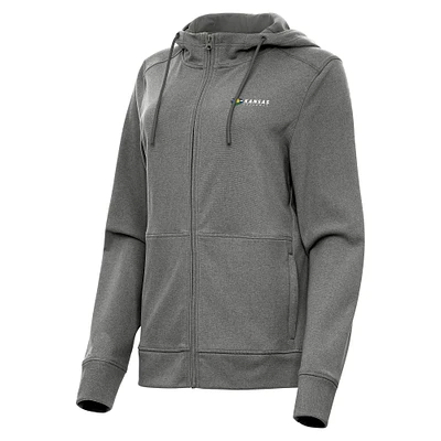 Women's Antigua Heather Kansas Speedway Seeker Full-Zip Hoodie Jacket