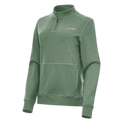 Women's Antigua Hunter Green Homestead-Miami Speedway Crush Quarter-Zip Jacket