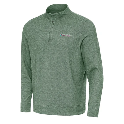 Men's Antigua Hunter Green Homestead-Miami Speedway Subtle 1/4 Zip Pullover Direct to Film