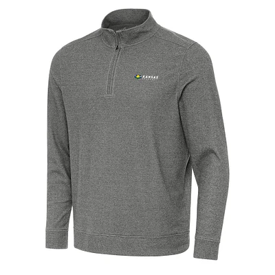 Men's Antigua Heather Kansas Speedway Subtle 1/4 Zip Pullover Direct to Film