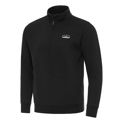 Men's Antigua Black Darlington Raceway Victory Quarter-Zip Pullover Top
