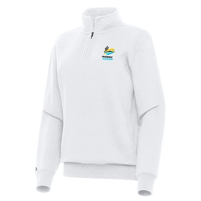 Women's Antigua White Phoenix Raceway Victory Quarter-Zip Top