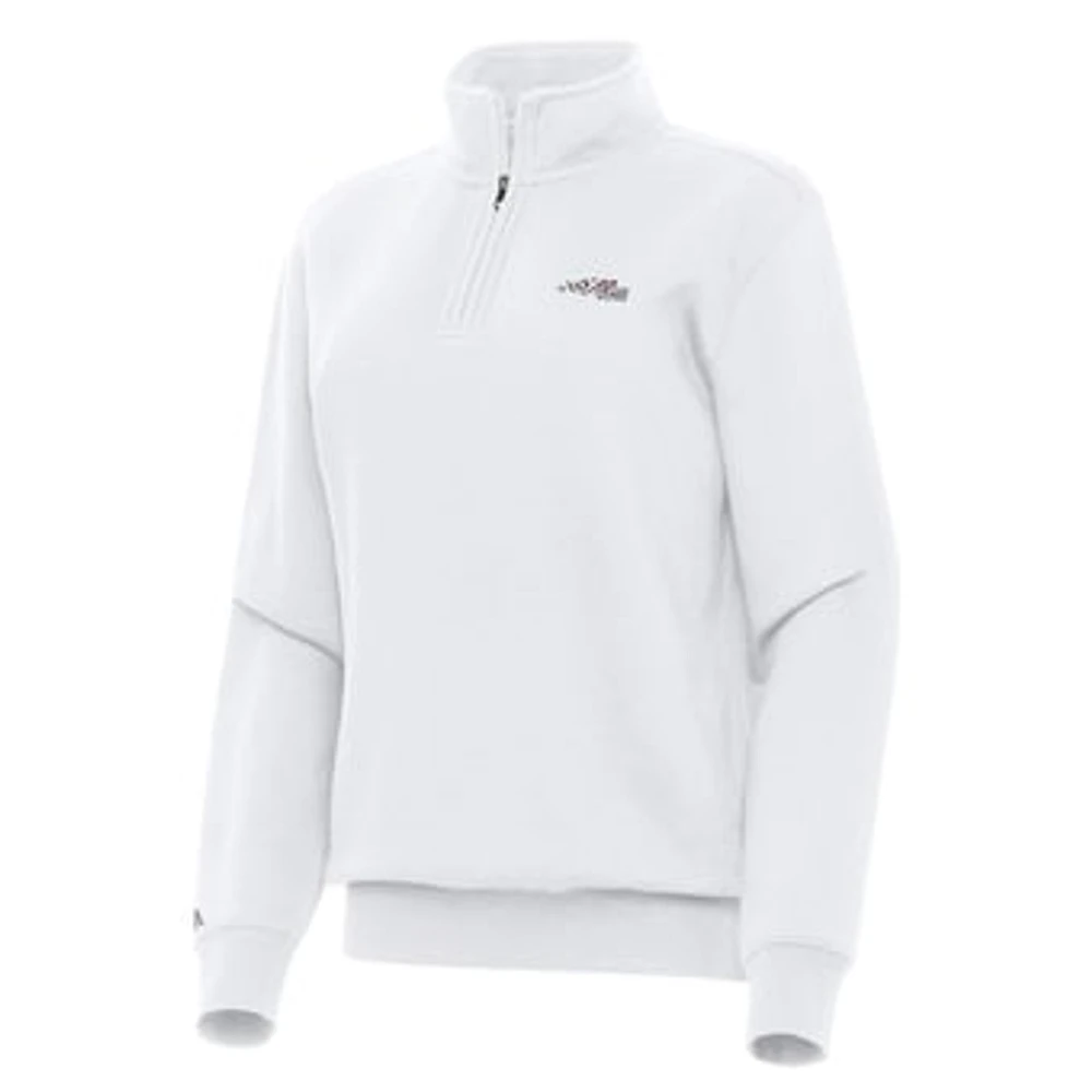 Women's Antigua White Joe Gibbs Racing Victory Quarter-Zip Top