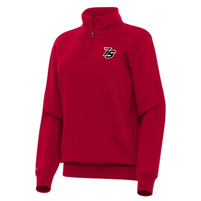 Women's Antigua Red Iowa Speedway Victory Quarter-Zip Top