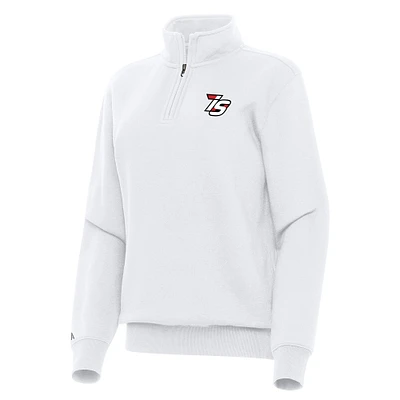 Women's Antigua White Iowa Speedway Victory Quarter-Zip Top