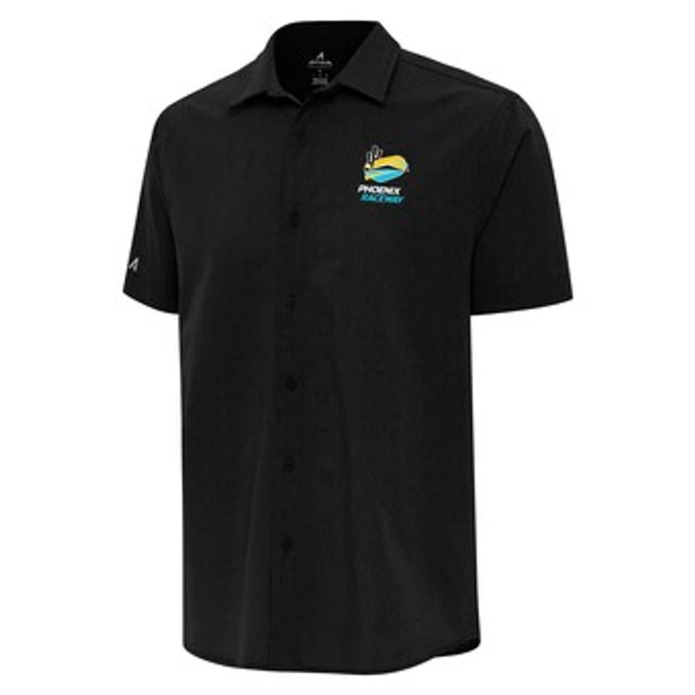 Men's Antigua Phoenix Raceway Activate Full-Button Short Sleeve Top