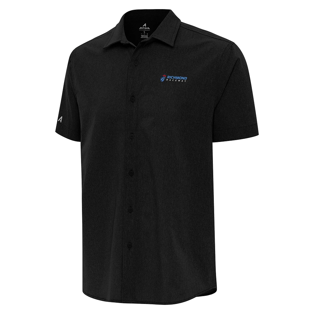 Men's Antigua Richmond Raceway Activate Full-Button Short Sleeve Top