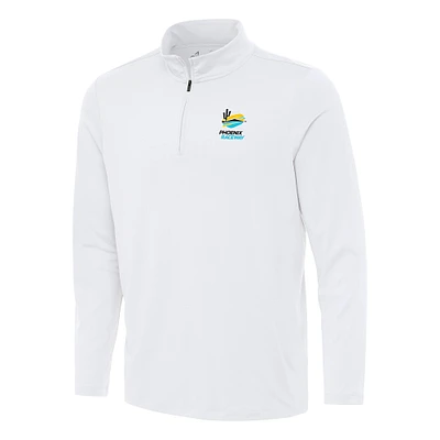Men's Antigua White Phoenix Raceway Reprocess Quarter-Zip Top