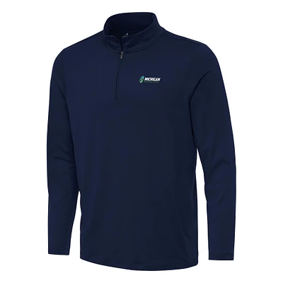 Men's Antigua Navy Michigan International Speedway Reprocess Quarter-Zip Top