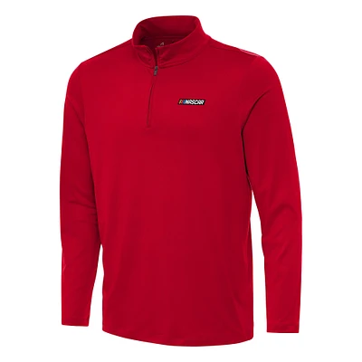 Men's Antigua Red NASCAR Merchandise Reprocess Quarter-Zip Top