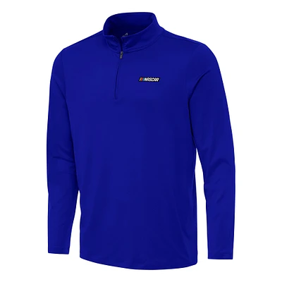 Men's Antigua Royal NASCAR Merchandise Reprocess Quarter-Zip Top