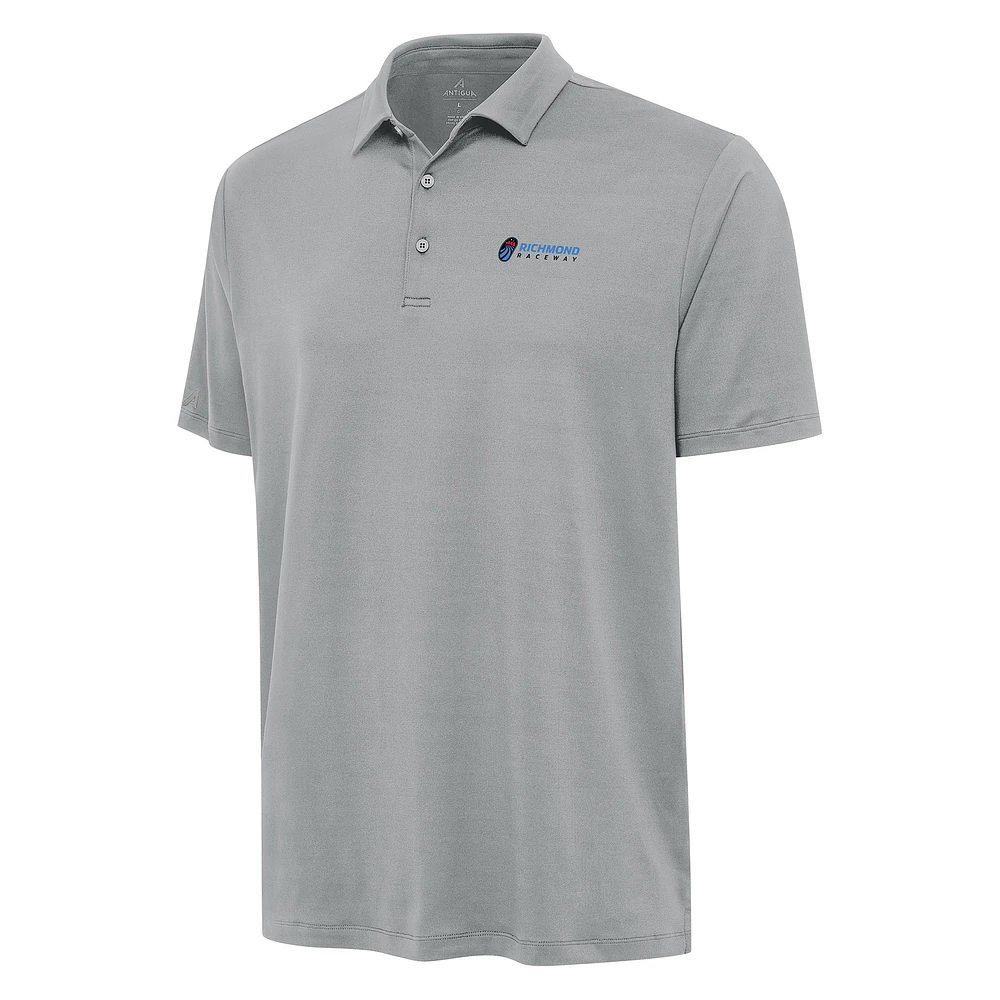 Men's Antigua Gray Richmond Raceway Reprocess Polo