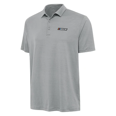 Men's Antigua Gray NASCAR Merchandise Reprocess Polo