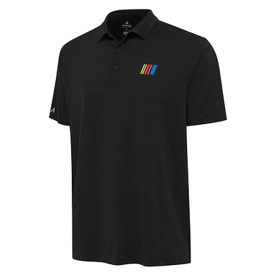Men's Antigua Black NASCAR Merchandise Reprocess Polo