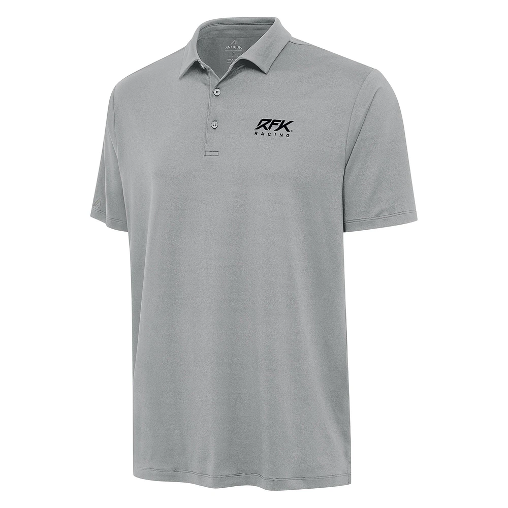 Men's Antigua Gray Roush Fenway Keselowski Racing Reprocess Polo