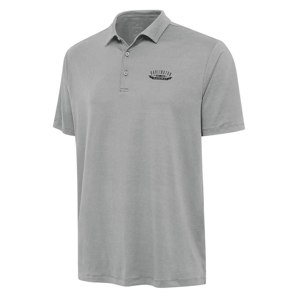 Men's Antigua Gray Darlington Raceway Reprocess Polo