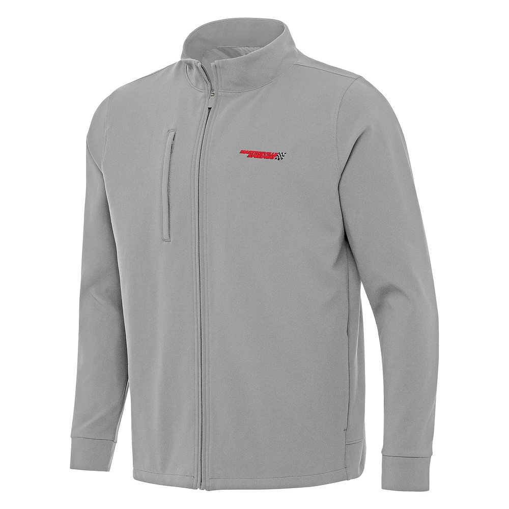 Men's Antigua Gray Martinsville Speedway Regard Full-Zip Jacket