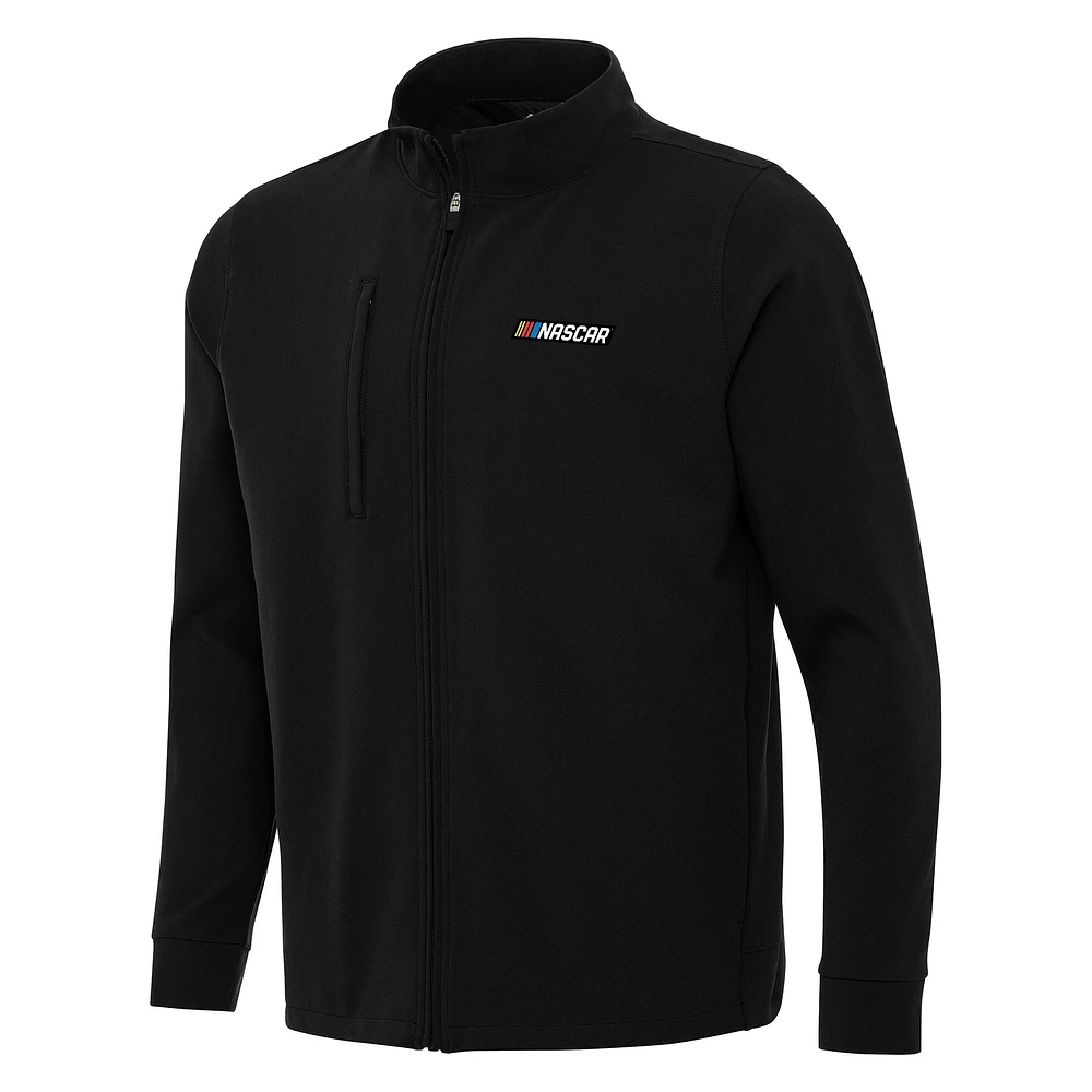 Men's Antigua Black NASCAR Merchandise Regard Full-Zip Jacket