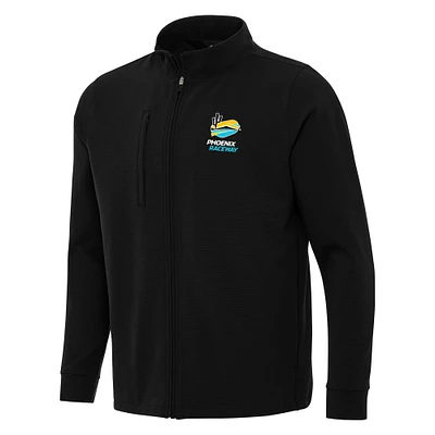 Men's Antigua Black Phoenix Raceway Regard Full-Zip Jacket