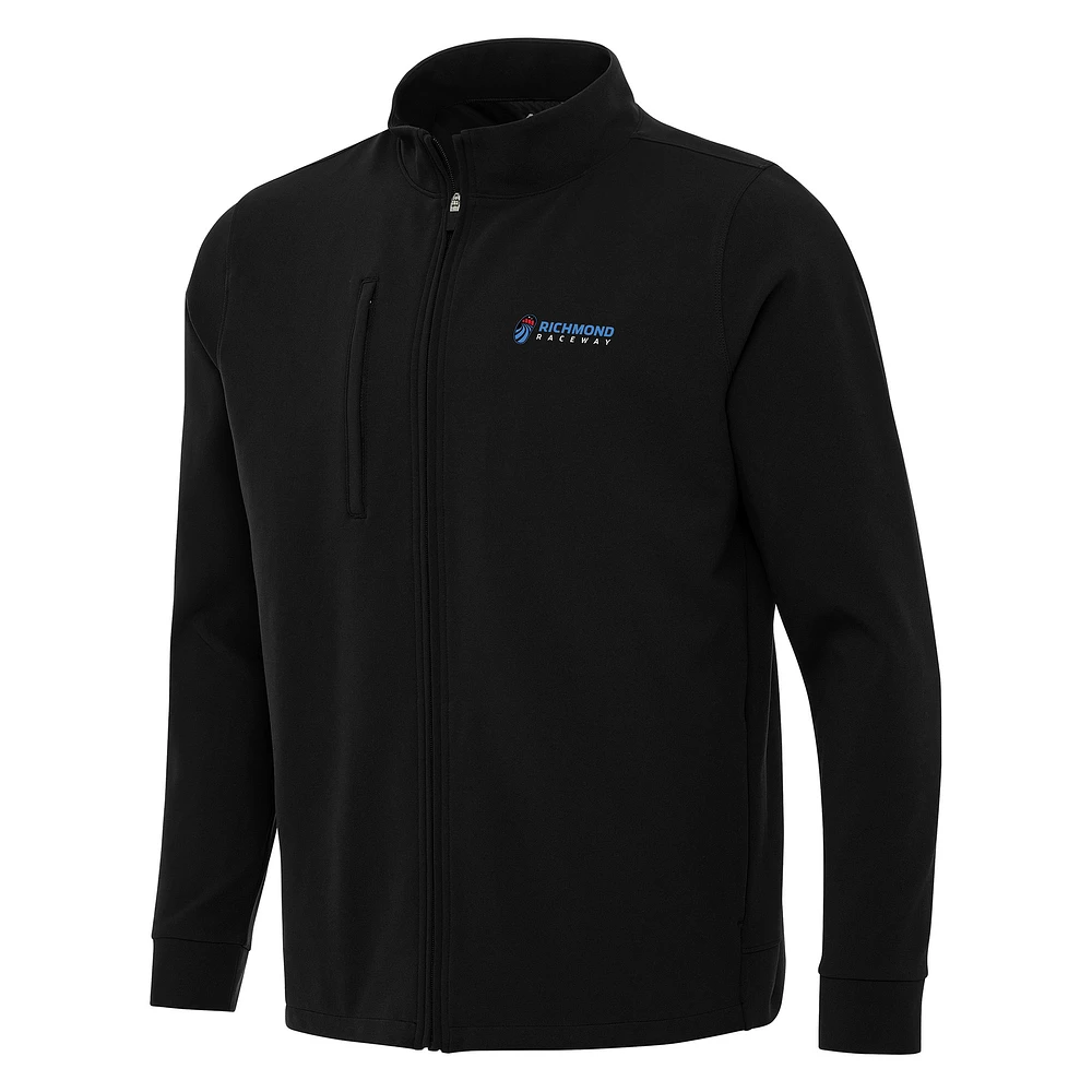Men's Antigua Black Richmond Raceway Regard Full-Zip Jacket