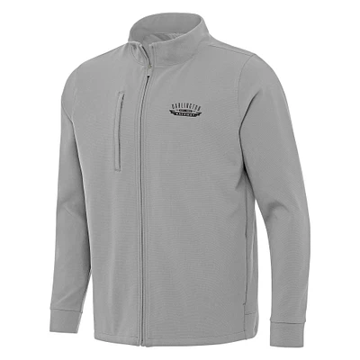 Men's Antigua Gray Darlington Raceway Regard Full-Zip Jacket