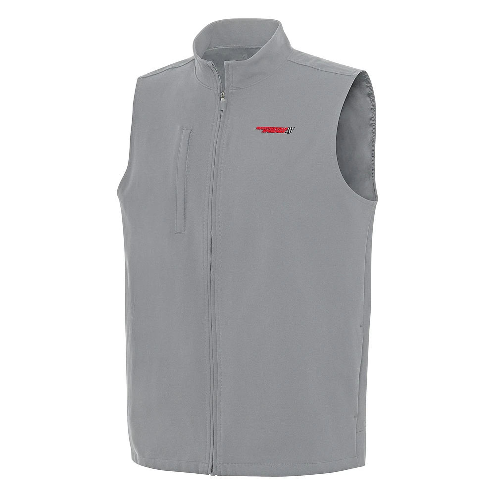 Men's Antigua Gray Martinsville Speedway Regard Full-Zip Vest