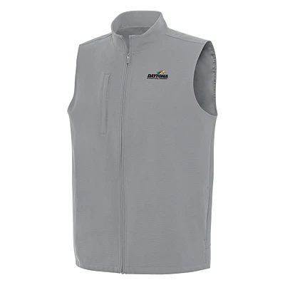 Men's Antigua Gray Daytona International Speedway Regard Full-Zip Vest