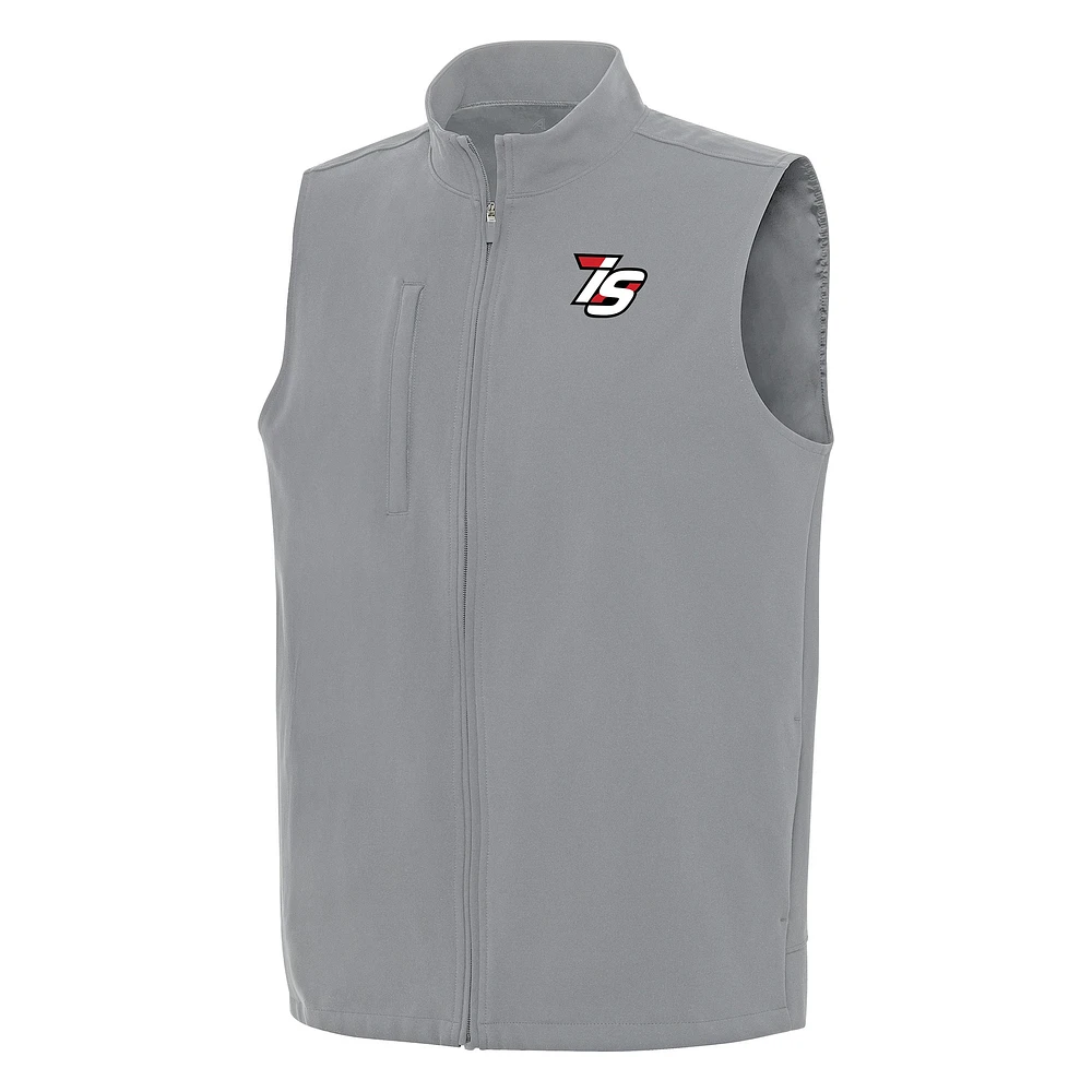 Men's Antigua Gray Iowa Speedway Regard Full-Zip Vest