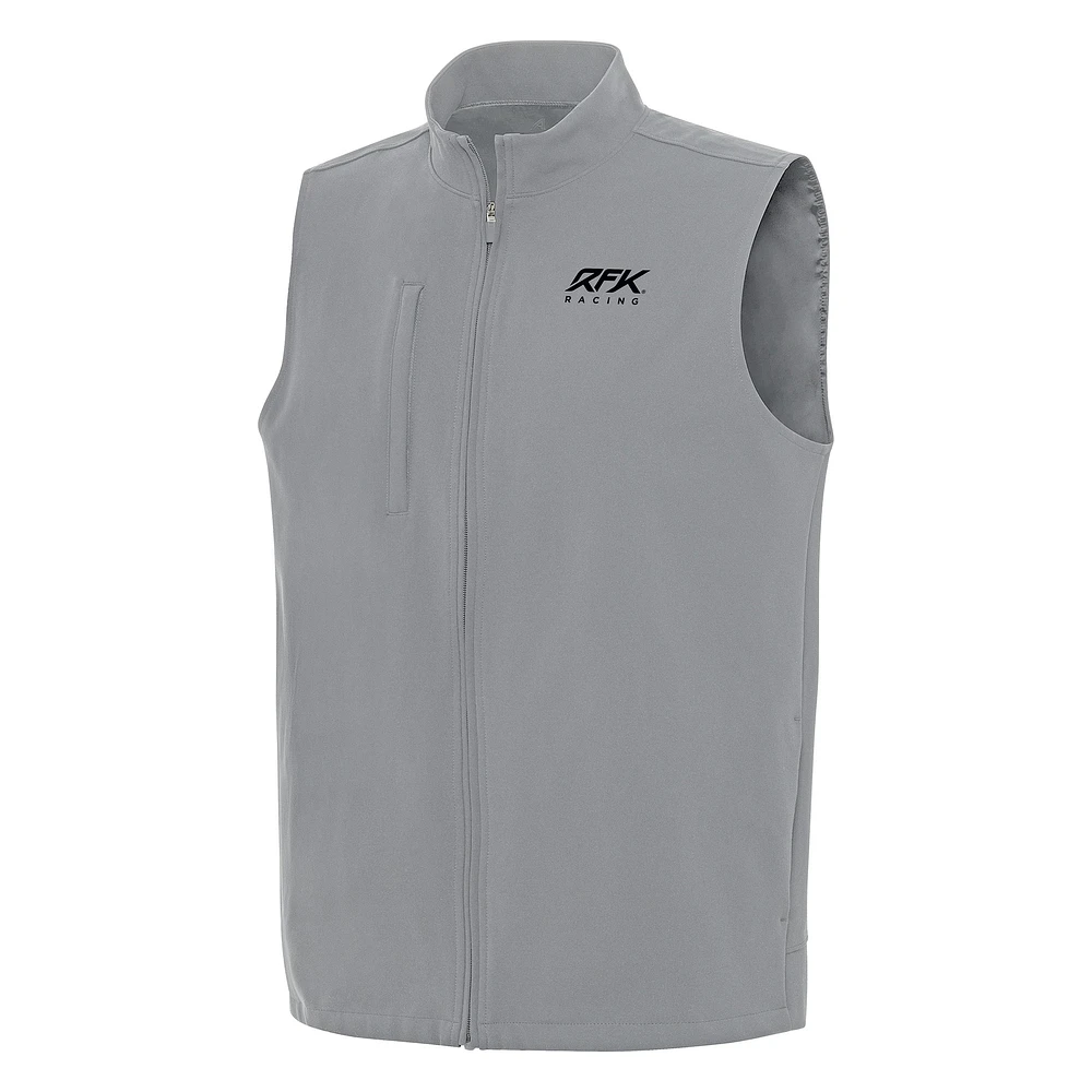 Men's Antigua Gray Roush Fenway Keselowski Racing Regard Full-Zip Vest