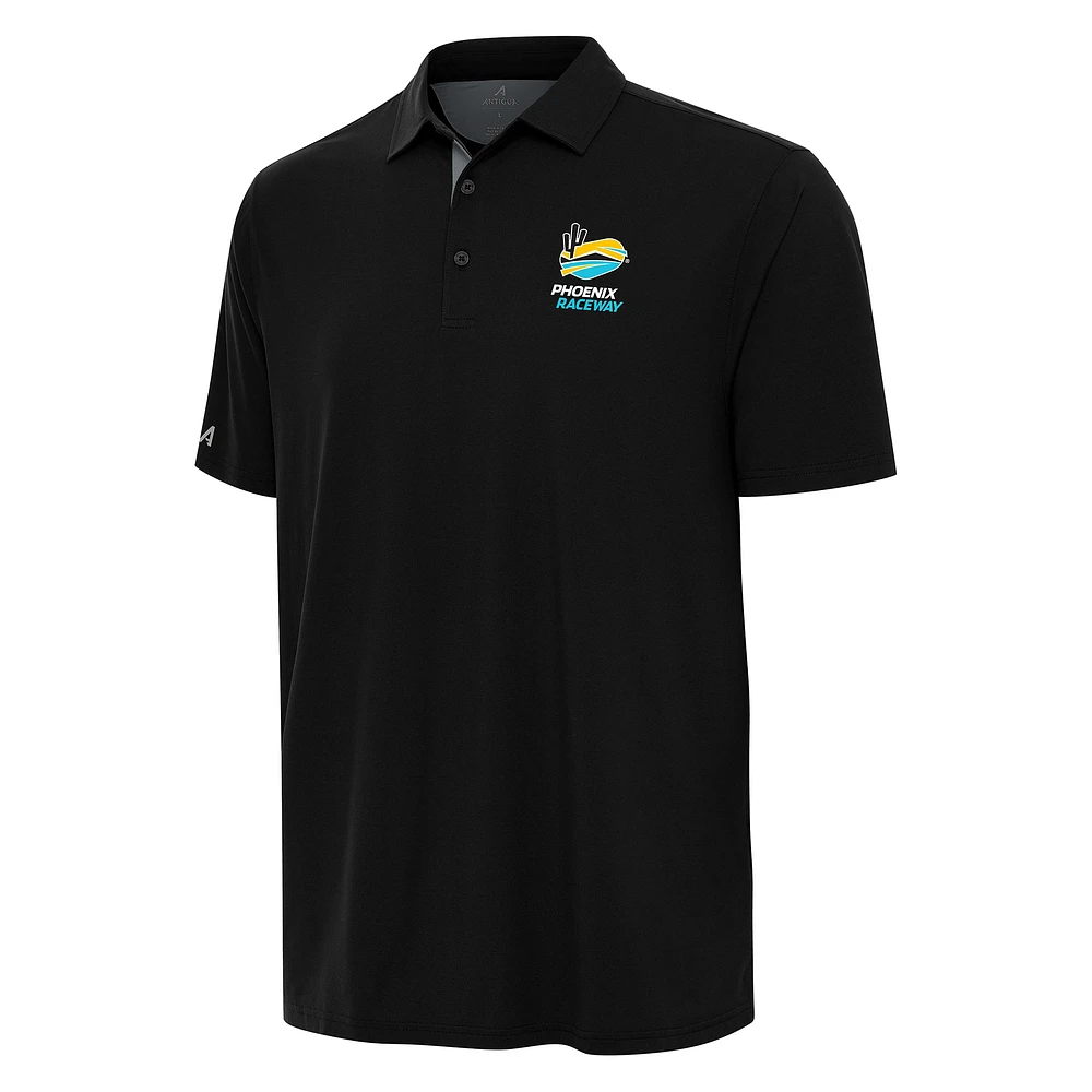 Men's Antigua Heather Gray Phoenix Raceway Era Polo