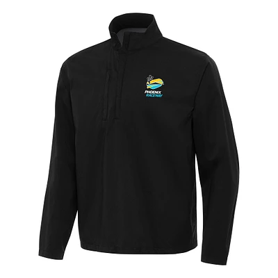 Men's Antigua Black Phoenix Raceway Brisk Quarter-Zip Pullover Jacket