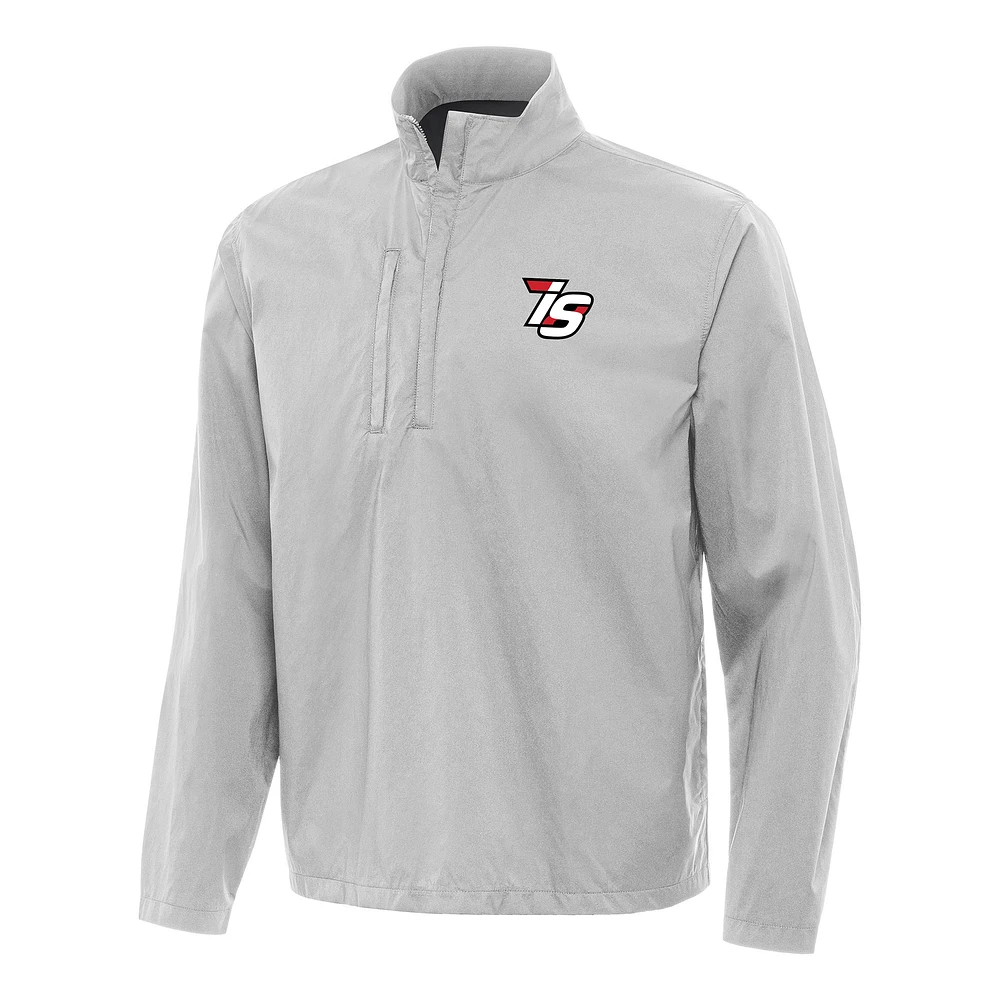 Men's Antigua Gray Iowa Speedway Brisk Quarter-Zip Pullover Jacket