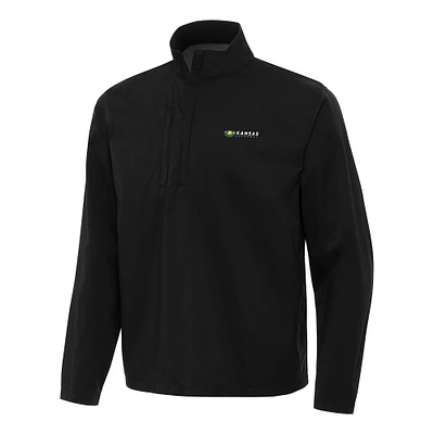 Men's Antigua Black Kansas Speedway Brisk Quarter-Zip Pullover Jacket