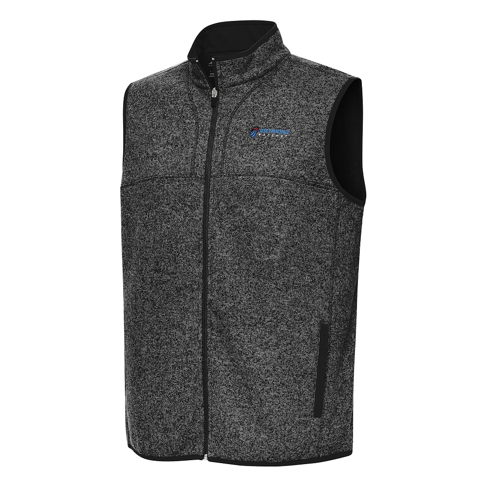 Men's Antigua Heather Richmond Raceway Fortune Full-Zip Vest