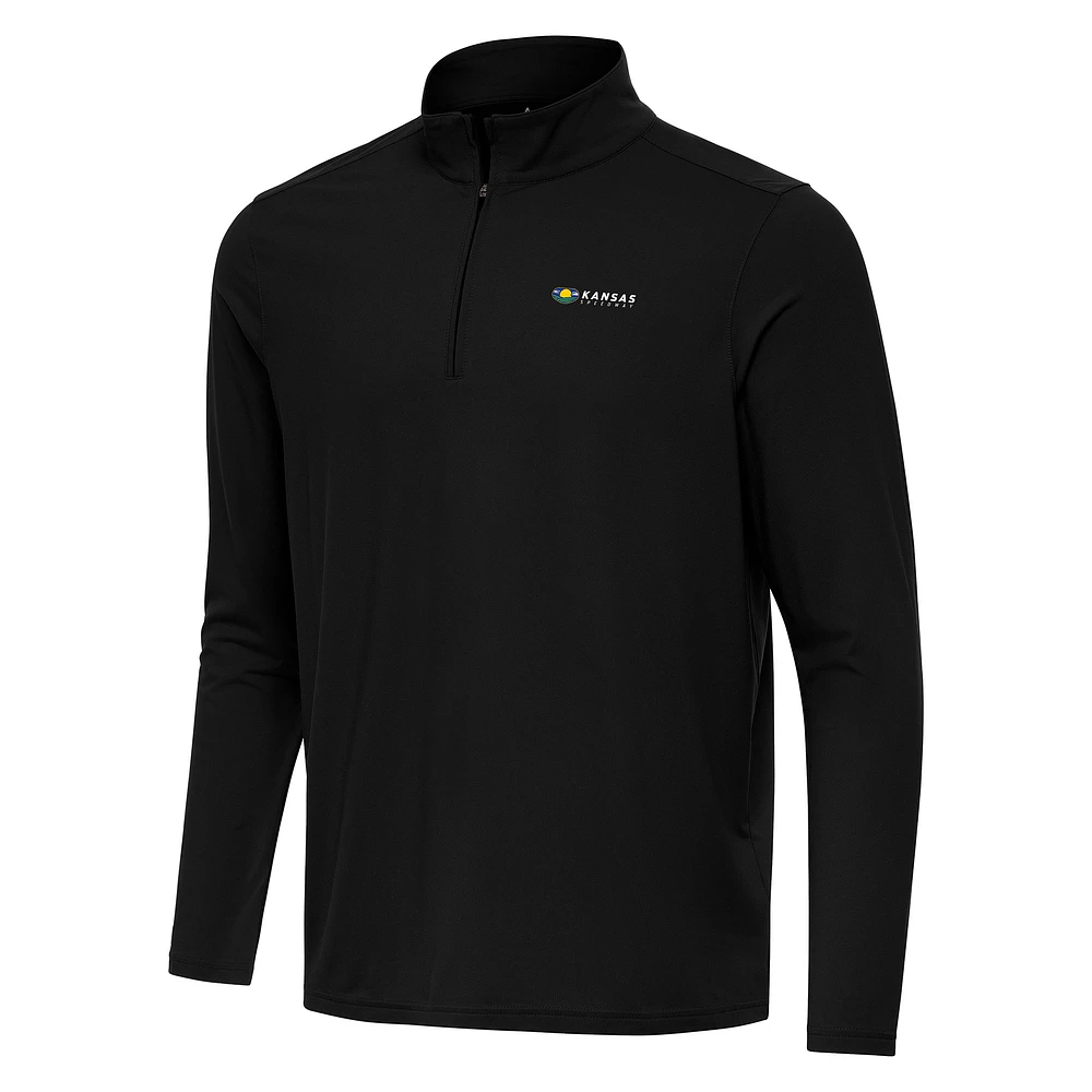 Men's Antigua Black Kansas Speedway Intent Quarter-Zip Top