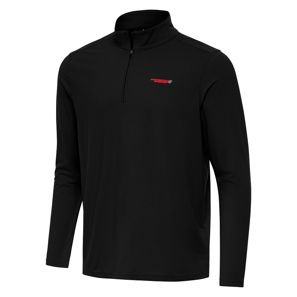 Men's Antigua Black Martinsville Speedway Intent Quarter-Zip Top
