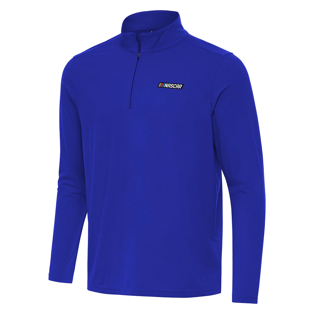 Men's Antigua Royal NASCAR Merchandise Intent Quarter-Zip Top