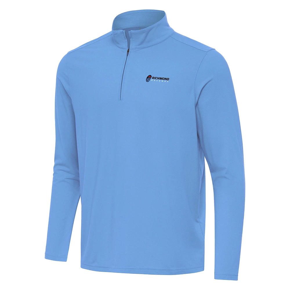 Men's Antigua Powder Blue Richmond Raceway Intent Quarter-Zip Top